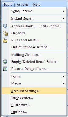 outlook 2007 تنظیمات